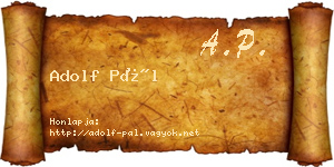 Adolf Pál névjegykártya